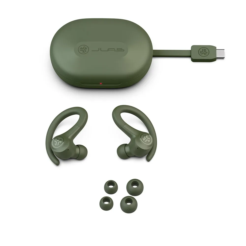 JLab GO Sport+ écouteurs sport vert crochets IP55