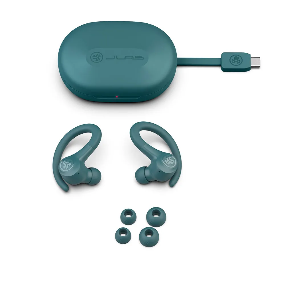 JLab GO Sport+ écouteurs sport turquoise crochet IP55