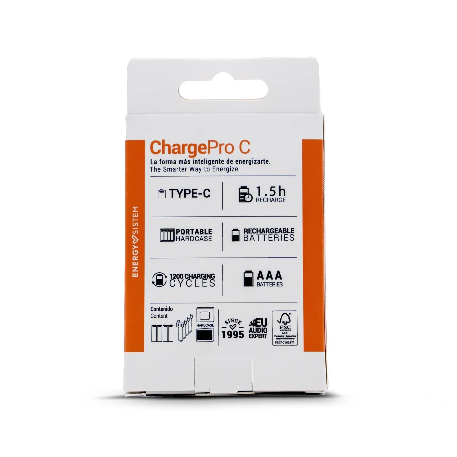 Energy Sistem Charge Pro C piles AAA rechargeables blanc x2