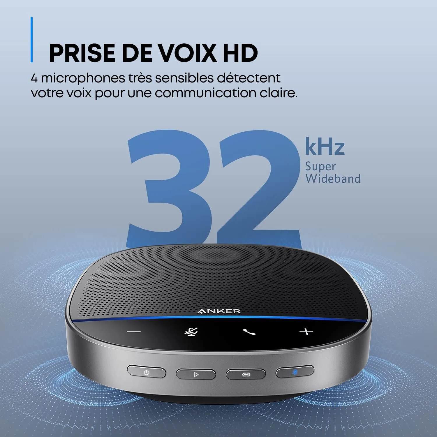 Soundcore PowerConf S500 enceinte conférence Noire Zoom 12 pers