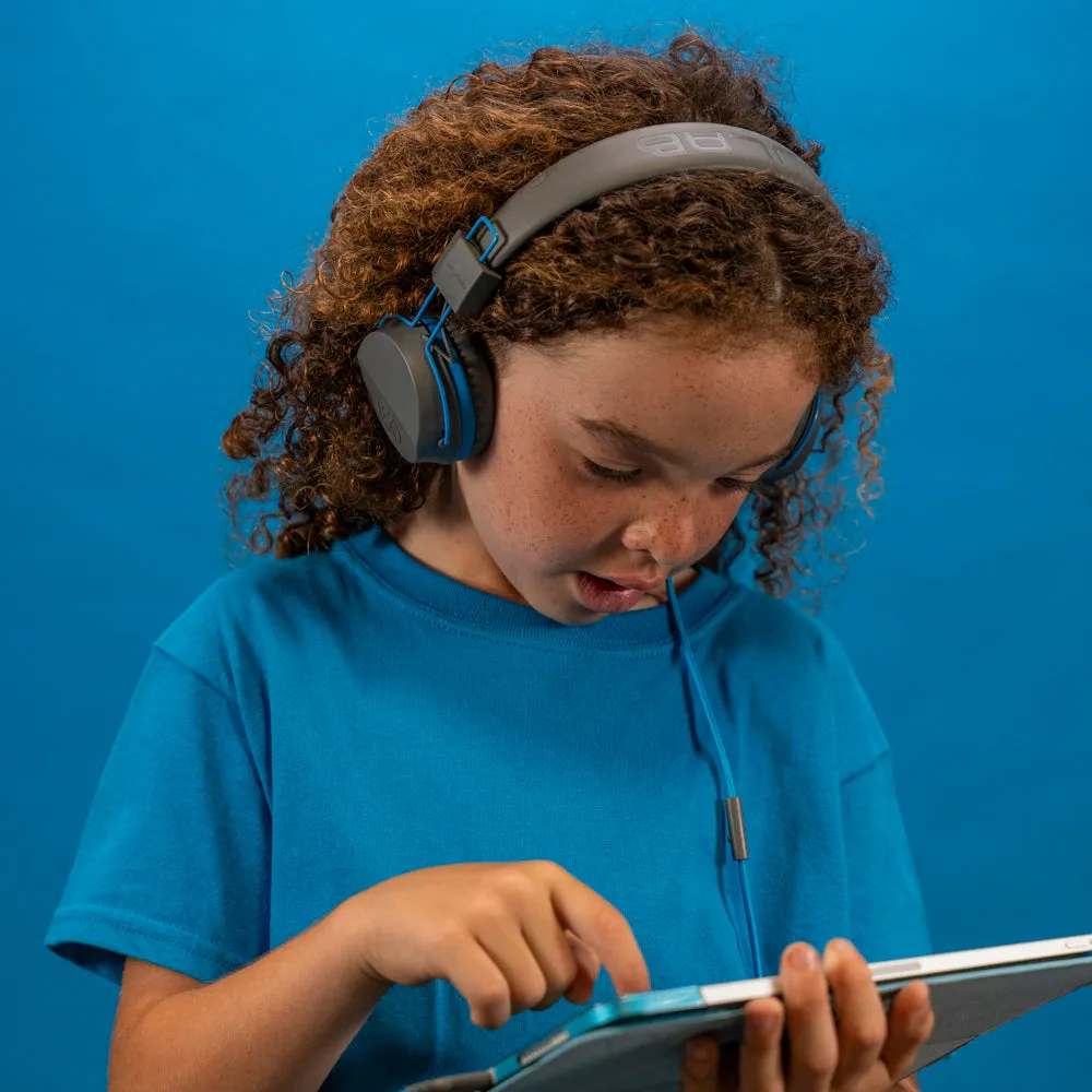 JLab Audio JBuddies Studio casque enfant filaire graphite bleu 85dB