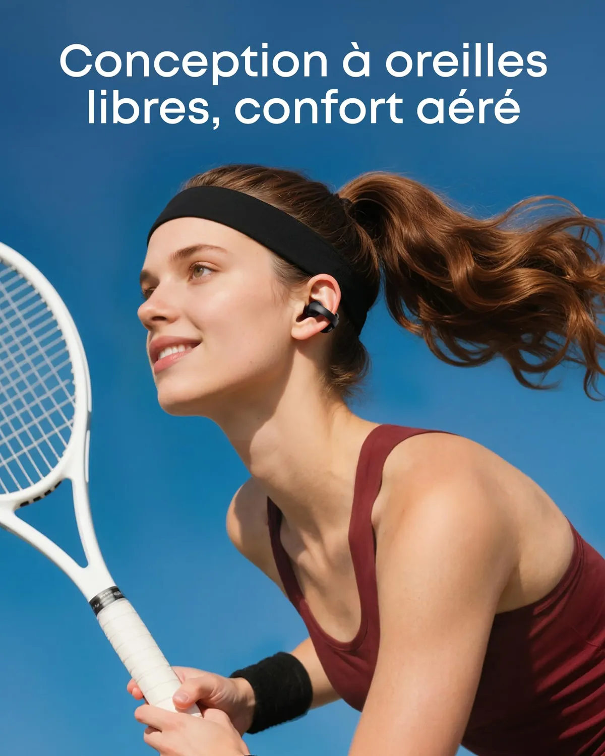 soundcore C50i écouteurs ouverts bluetooth noir maintien