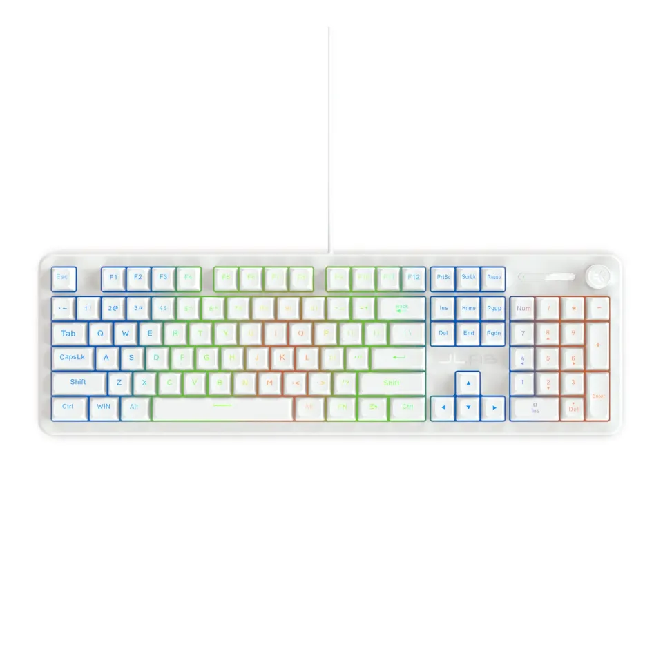 JLab Nightfall clavier gaming filaire blanc 104 touches