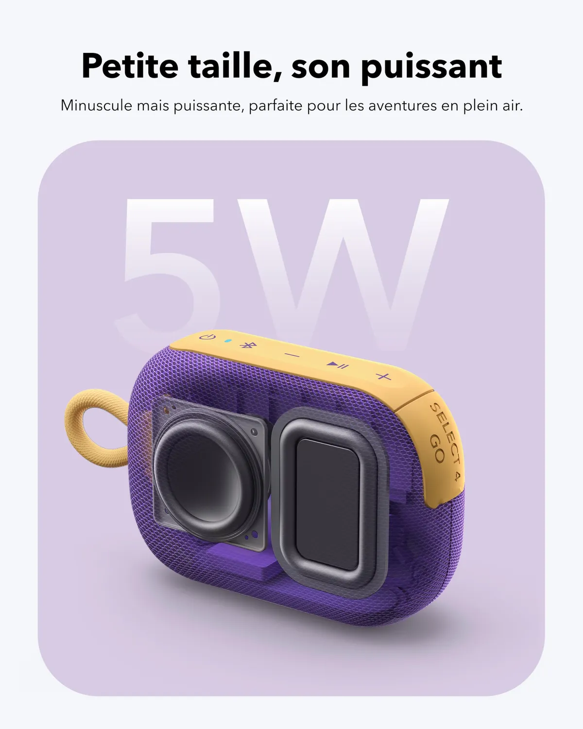 Soundcore Select 4 Go enceinte violet jaune IP67 20h