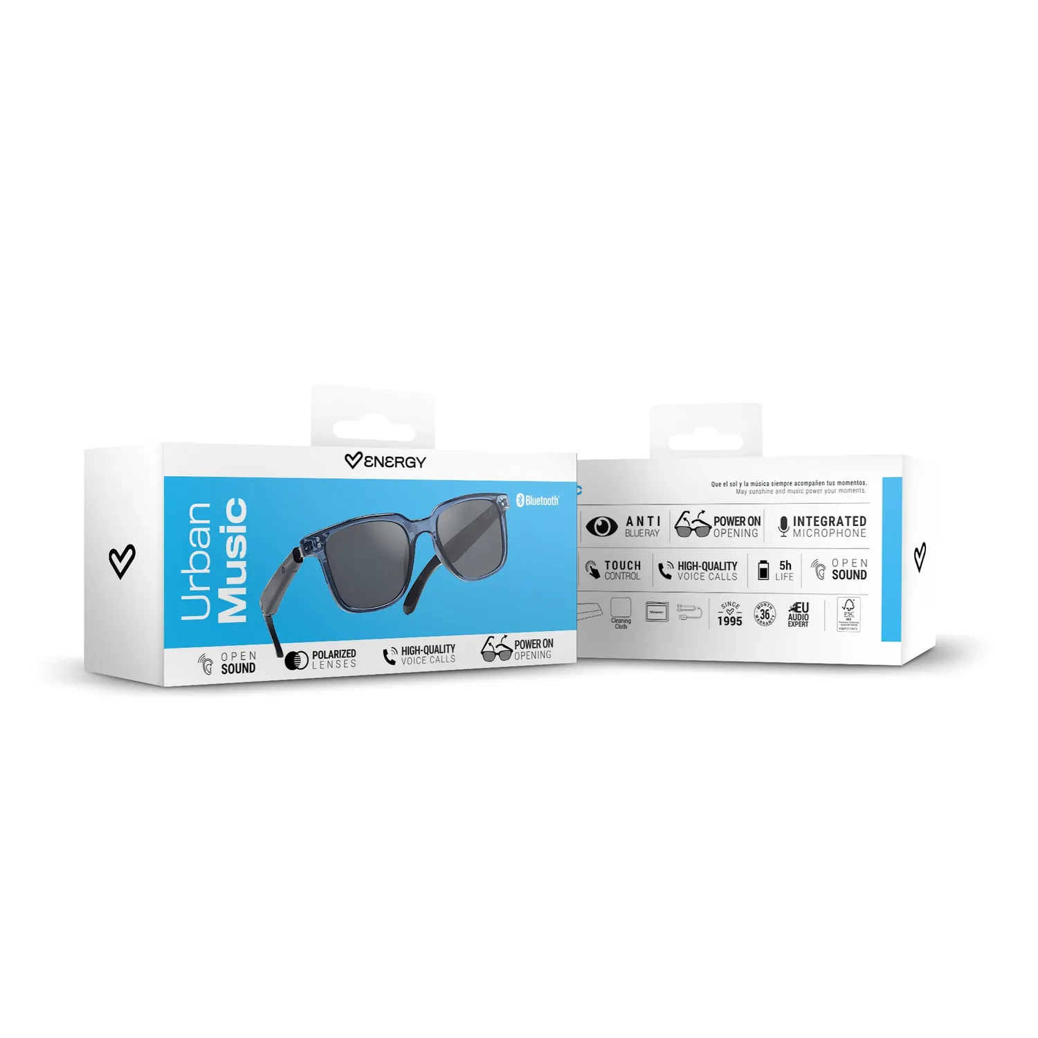 Energy Sistem Urban Music Sense lunettes bluetooth bleue polarisé