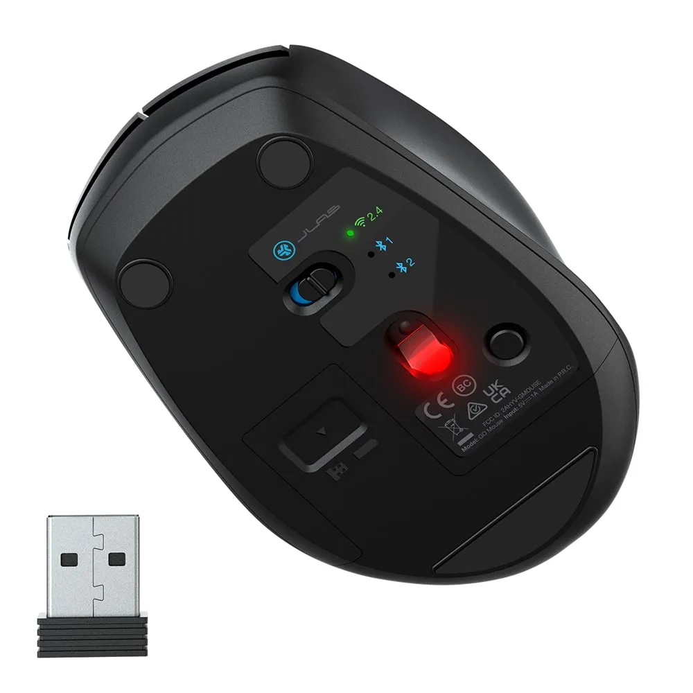 JLab Go souris sans fil noire silencieuse