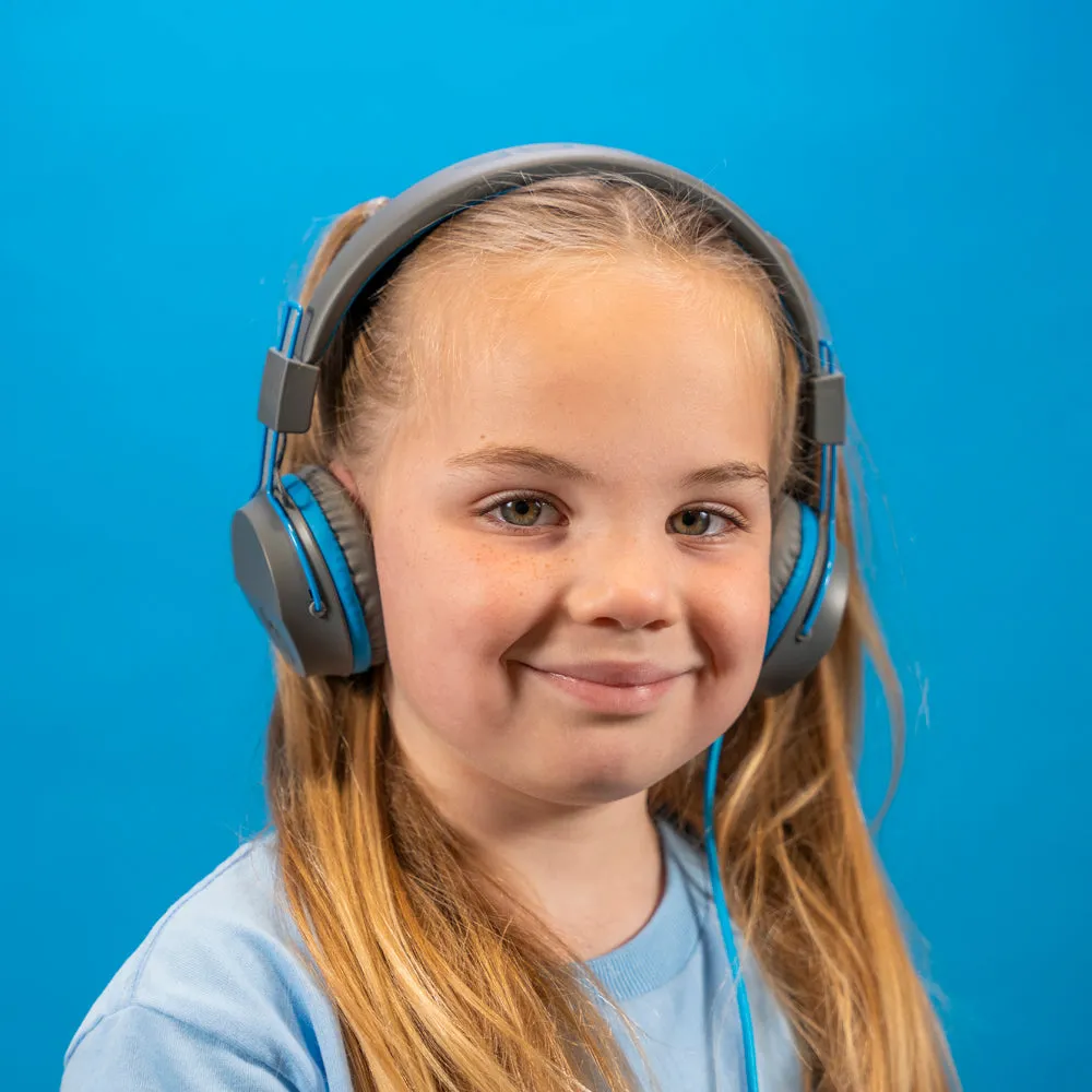 JLab Audio JBuddies Studio casque enfant filaire graphite bleu 85dB