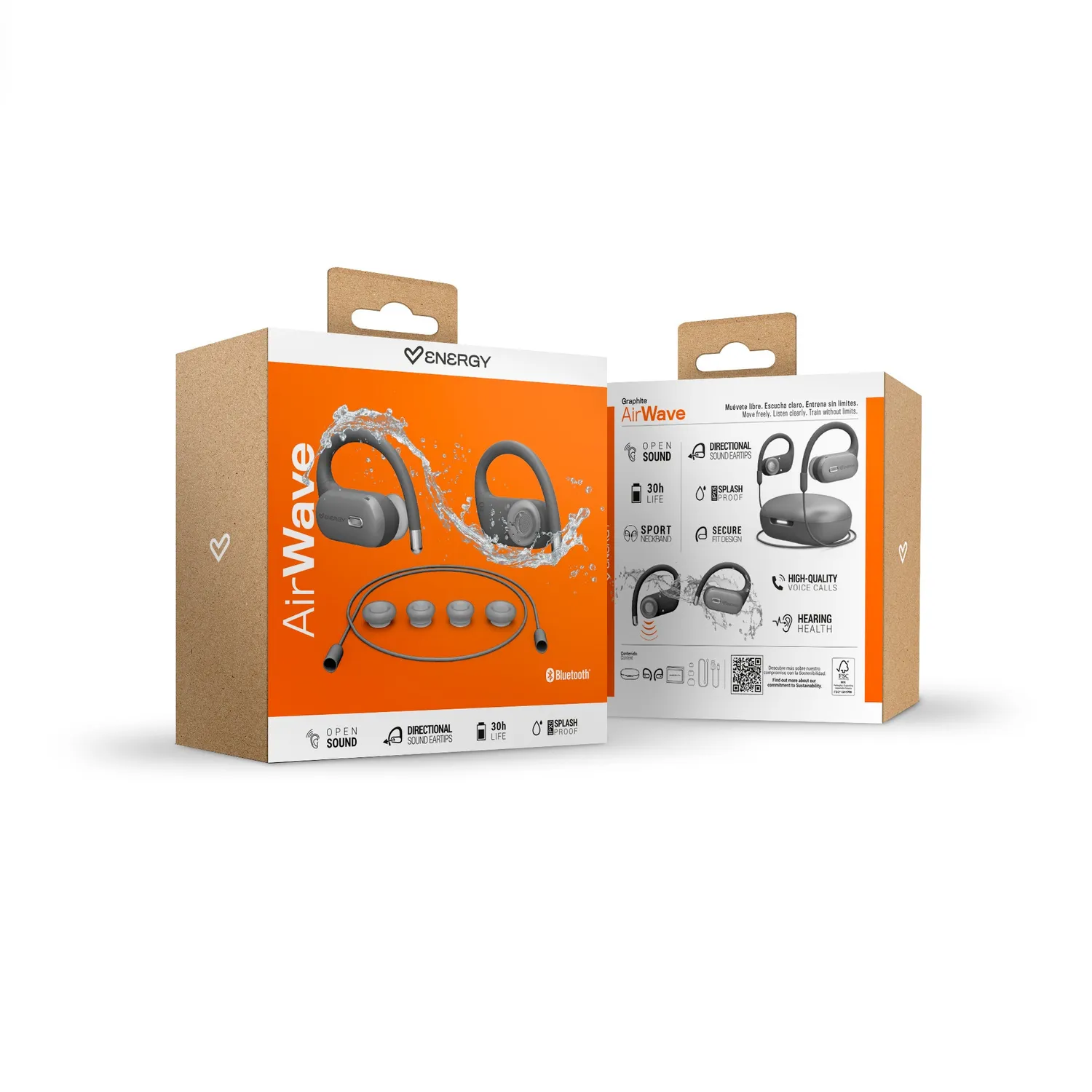 Energy Sistem Airwave écouteurs true wireless graphite open sound