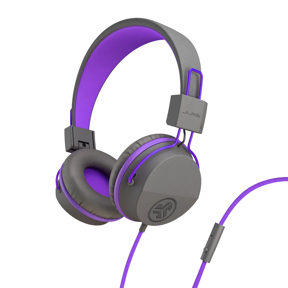 JLab JBuddies Studio casque filaire enfant graphite violet USB-C 85dB