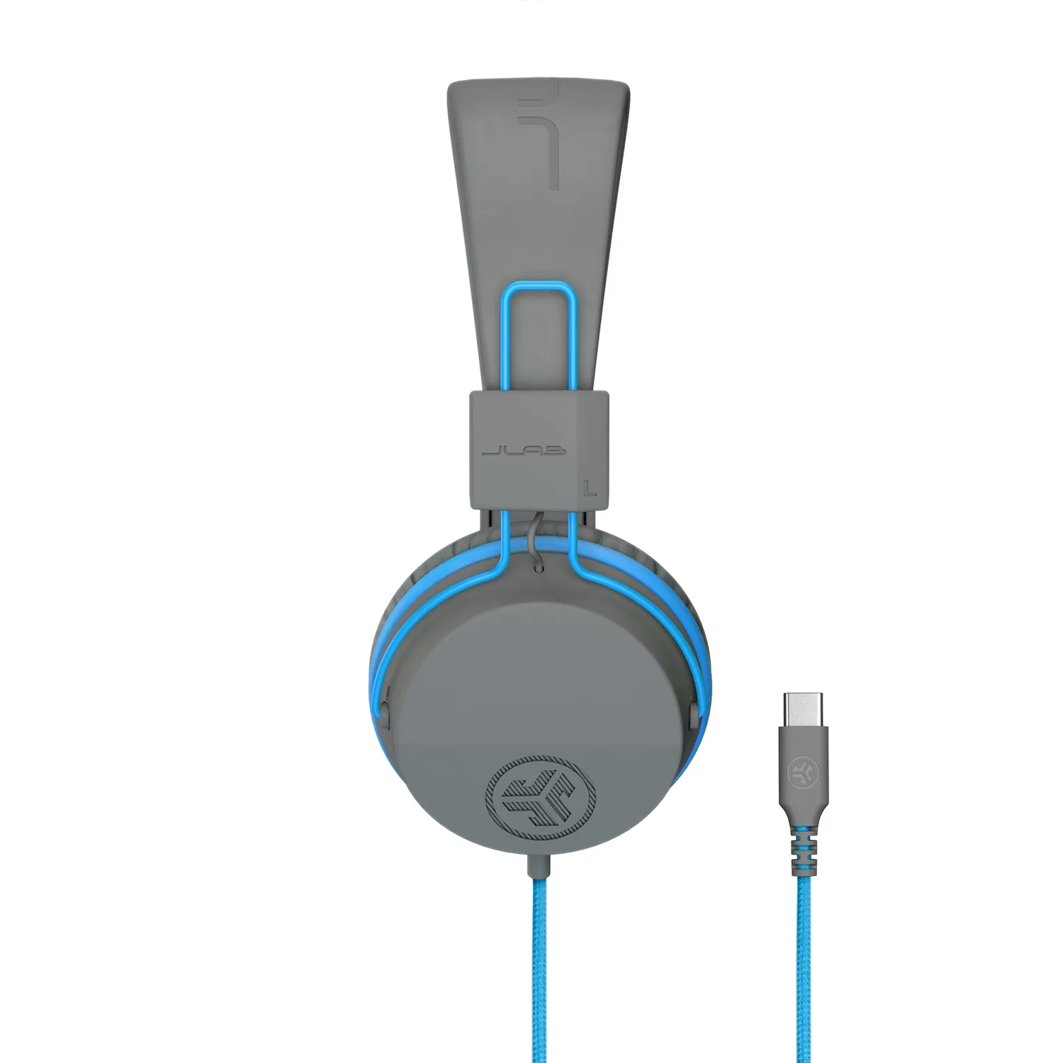 JLab JBuddies Studio casque enfant filaire bleu gris USB-C