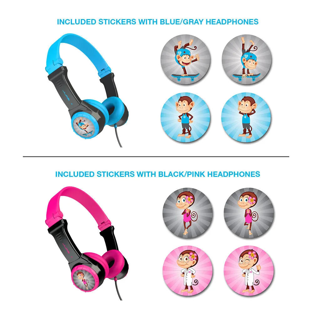 JLab JBuddies Folding casque enfant noir/rose 85 dB