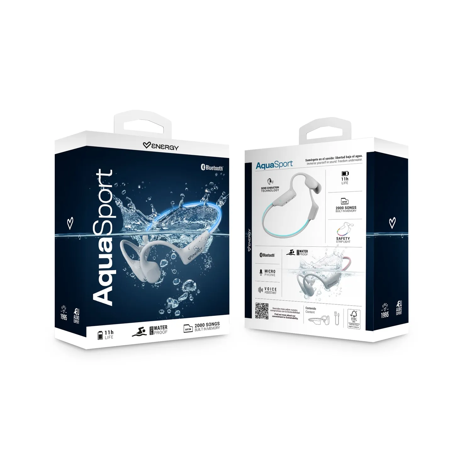 Energy Sistem AquaSport écouteurs conduction blanc IPX8