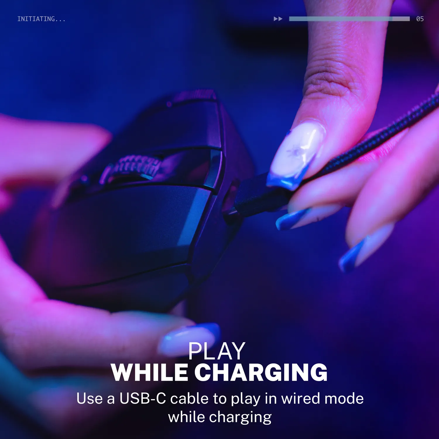 JLab Midnight souris gaming sans fil noire 16000 DPI