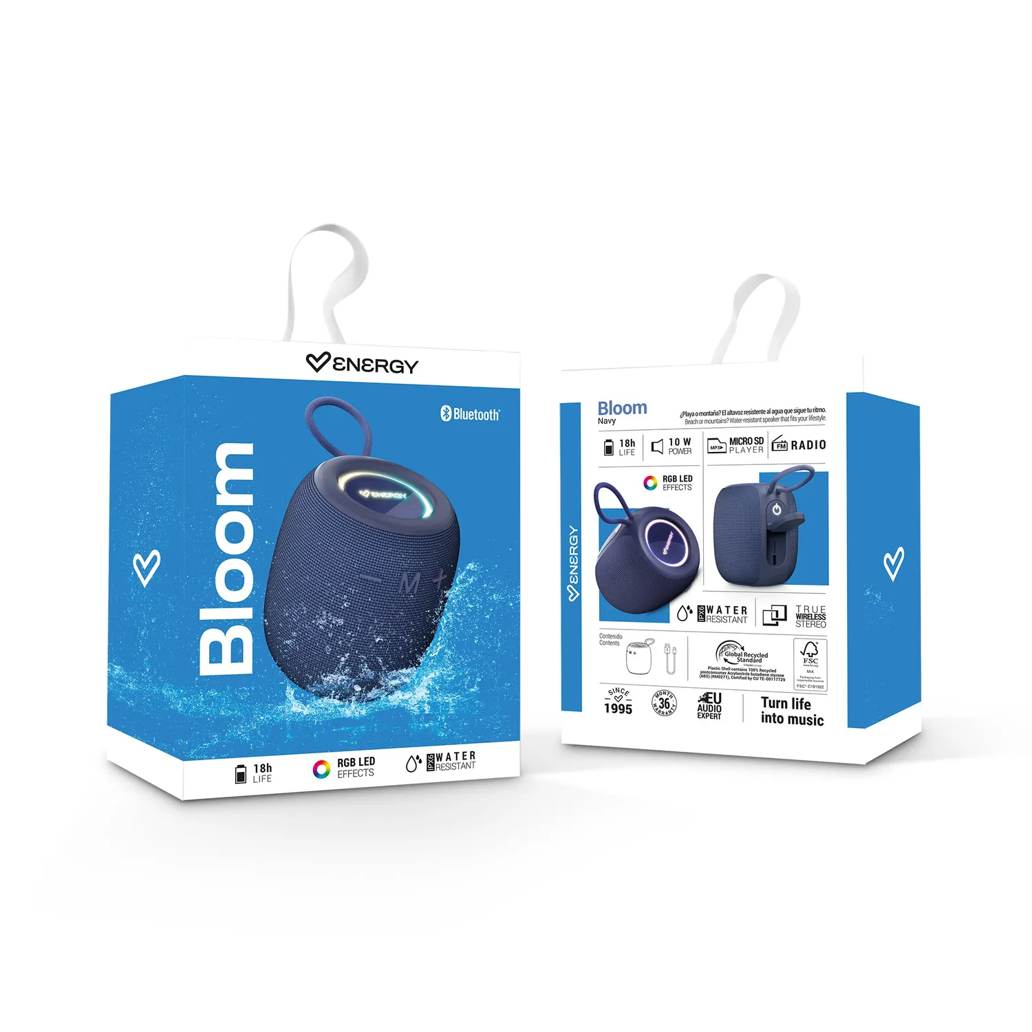Energy Sistem Bloom enceinte bluetooth navy LED 18h