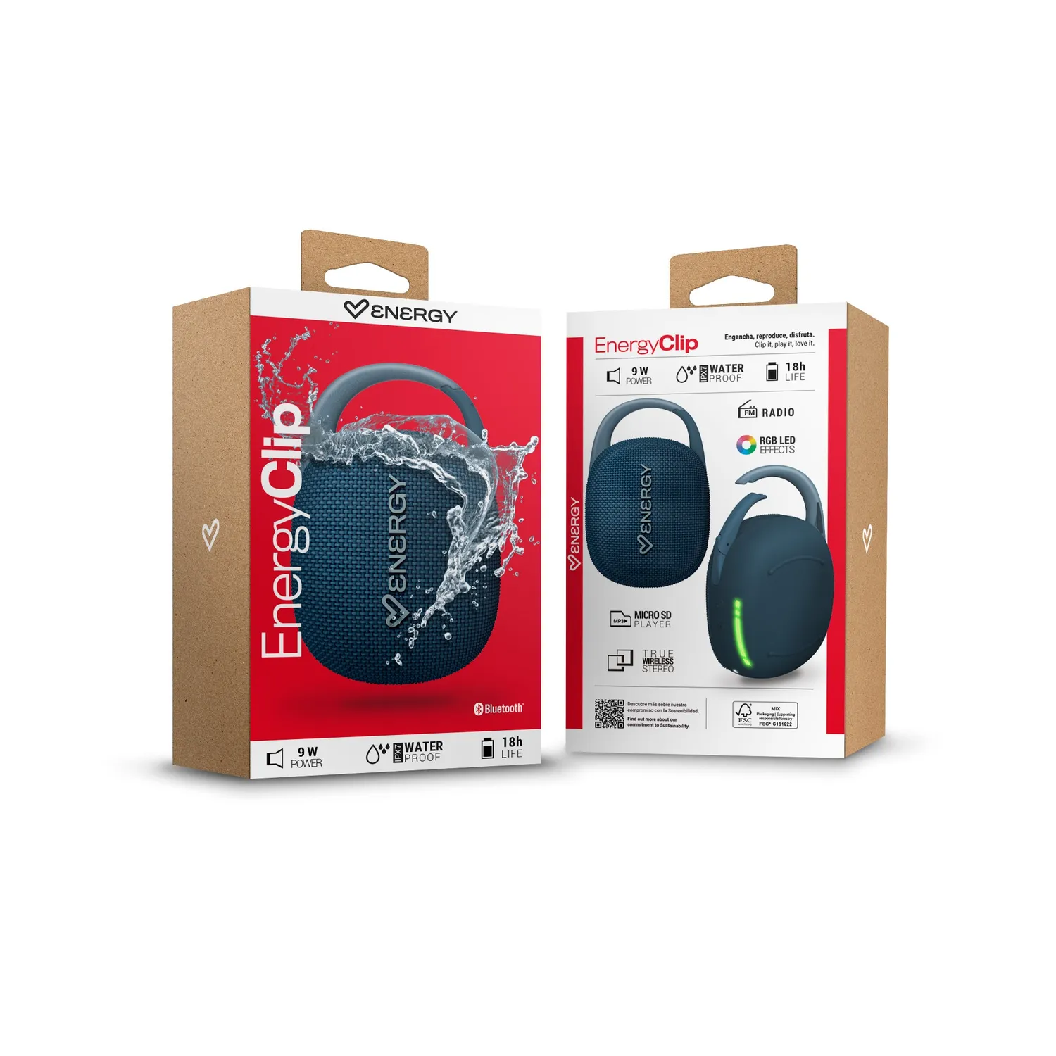 Energy Sistem EnergyClip enceinte bluetooth azure 12h IPX7