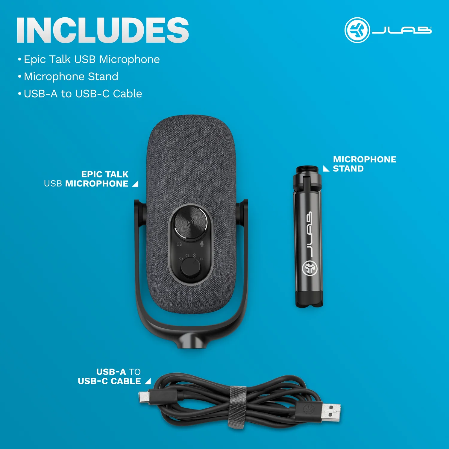 JLab Epic Talk Micro USB Noir 192kHz 4 directivités